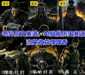 抖音奇异历史赛道，AI赋能历史赛道，流量收益嘎嘎香，狂撸伙伴计划-理想项目库