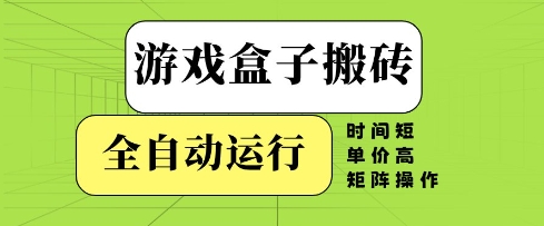 游戏盒子搬砖，全自动运行，无需人工，时间短、单价高、矩阵操作【揭秘】-理想项目库
