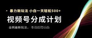 视频号分成计划，全网最暴力玩法，新手一天也能轻松5张+-理想项目库