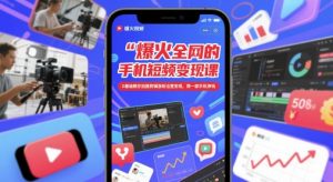爆火全网的手机短视频变现课，0基础教你拍摄剪辑涨粉运营变现，用一部手机挣钱-理想项目库