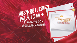 海外最靠谱撸U玩法日入300+秒提现,可长期玩,安全可靠操作非常简单-理想项目库