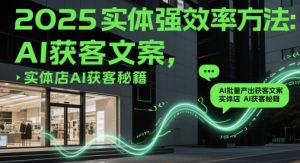 2025实体强效率方法：AI批量产出获客文案，实体店AI获客秘籍-理想项目库