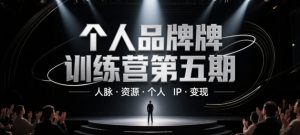 个人品牌训练营第五期,人脉·资源·个人IP·变现-理想项目库