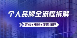 个人品牌全流程拆解:定位+涨粉+变现闭环,微信生态运营与资源整合-理想项目库