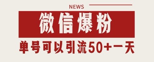 微信爆粉，私域暴力引流打法日引千粉 单号日进50+【揭秘】-理想项目库