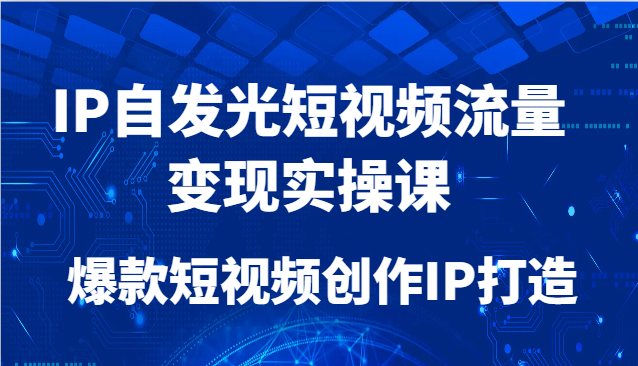 IP自发光短视频流量变现实操课，爆款短视频创作IP打造-理想项目库