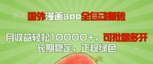 国外漫画app全自动搬砖项目，月收益轻松10000+，可批量多开！！！-理想项目库