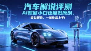 抖音汽车解说评测赛道,AI赋能小白也能做原创,收益爆炸,一条作品上千-理想项目库