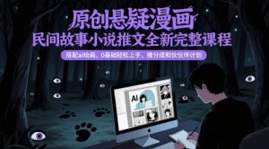 原创悬疑漫画民间故事小说推文全新完整课程， 搭配ai绘画，0基础轻松上手，撸分成和伙伴计划-理想项目库