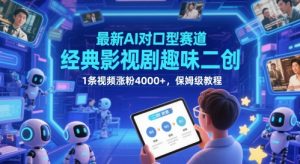 最新AI对口型赛道，经典影视剧趣味二创，1条视频涨粉4000+，保姆级教程-理想项目库