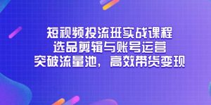 短视频投流班实战课程，选品剪辑与账号运营，突破流量池，高效带货变现-理想项目库