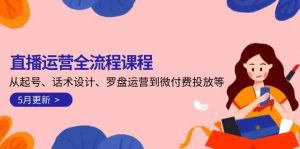 直播运营全流程课程-5月更新:从起号、话术设计、罗盘运营到微付费投放等-理想项目库
