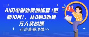 AI闪电做外贸训练营(更新25年5月),从0到3外贸万人实战课-理想项目库