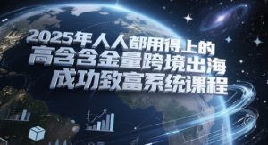 2025年人人都用得上的高含金量跨境出海成功致富系统课程-理想项目库