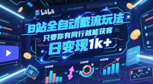 B站全自动截流玩法只要你有同行就能获客，日变现1k+【揭秘】-理想项目库