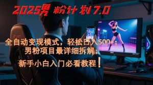 2025男粉计划7.0，全自动变现模式，轻松日入5张+，新手小白必看课程-理想项目库