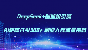 DeepSeek+创业粉引流 AI矩阵日引300+ 副业人群流量密码-理想项目库