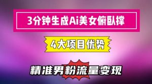 3分钟生成AI美女俯卧撑短视频：轻松起号，精准流量变现利器-理想项目库