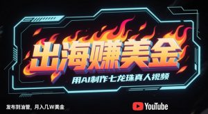 出海挣美金,用AI制作七龙珠真人视频,发布到油管,条条爆火,月入几W美刀-理想项目库