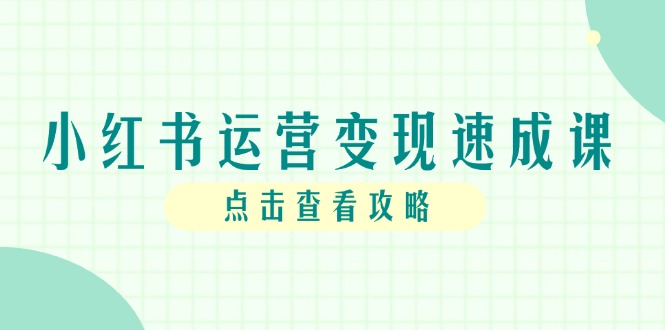 小红书运营变现速成课，账号搭建到暴力起号，个人IP全流程指南-理想项目库