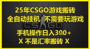 25年CSGO游戏搬砖，全自动运行，不需要玩游戏，手机操作日入3张(不是汇率搬砖)【揭秘】-理想项目库