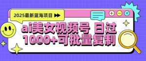 视频号AI美女跳舞暴力起号玩法，日入1k+，全程软件操作，小白也能玩的项目-理想项目库