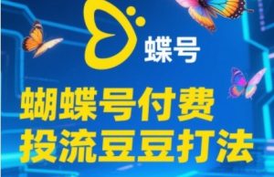 2025蝴蝶号付费投流豆豆打法,助新手快速掌握付费流量撬动自然流的核心玩法-理想项目库