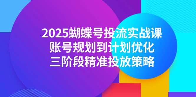 2025蝴蝶号投流实战课，账号规划到计划优化，三阶段精准投放策略-理想项目库