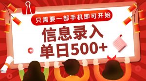 信息录入兼职2.0,几秒一单,打字+推广双模式,只需一部手机,随时随地…-理想项目库