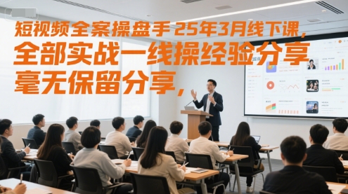短视频全案操盘手25年3月线下课，全部实战一线操盘手经验分享，毫无保留分享，全是干货-理想项目库