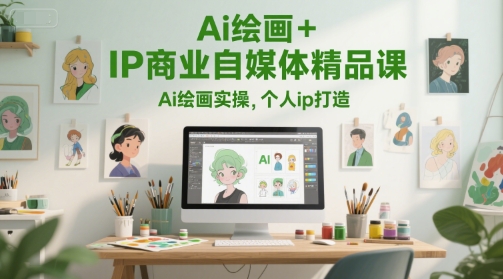 Ai绘画+IP商业自媒体精品课，Ai绘画实操，个人ip打造-理想项目库