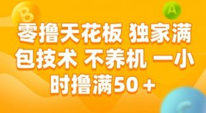 零撸天花板，独家满包技术 不养机 一小时撸满50+【揭秘】-理想项目库