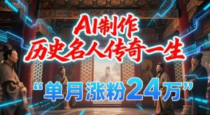 暴力起号!用AI制作历史名人传奇一生,单月涨粉24W,涨粉+变现赛道黑马来了-理想项目库