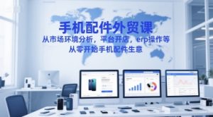 手机配件外贸课，从市场环境分析，平台开店，erp操作等，从零开始手机配件生意-理想项目库
