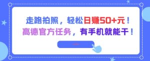走路拍照,轻松日入50+!高德官方任务,有手机就能干-理想项目库