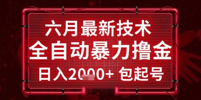 六月最新技术全自动暴力撸金，稳定日入2k+包起号，长期稳定【揭秘】-理想项目库
