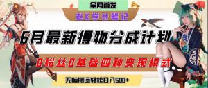 6月份最新得物创作者分成计划2.0玩法,0粉丝0基础四种模式变现,从隐蔽渠道无脑搬运,日入2张-理想项目库