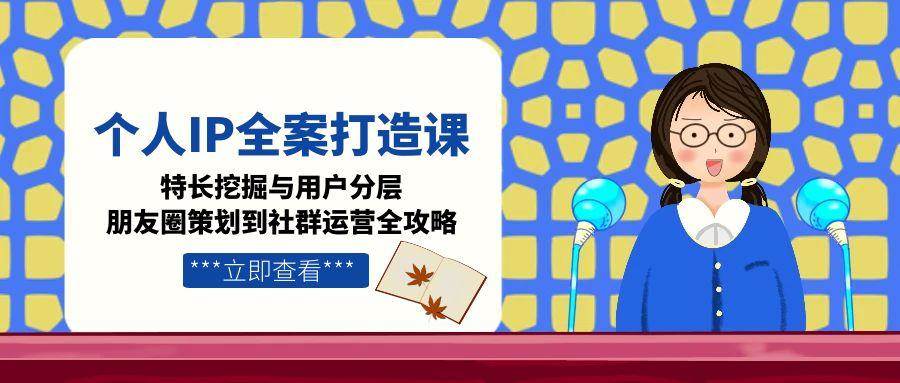 个人IP全案打造课，特长挖掘与用户分层，朋友圈策划到社群运营全攻略-理想项目库