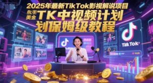 2025年最新TikTok影视解说项目，新手也能挣美金，TK中视频计划保姆级教程-理想项目库