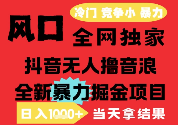 25年6月高爆抖音无人直播最新撸音浪掘金项目，解放双手小白可做，无脑日入1k+，门槛低【揭秘】-理想项目库