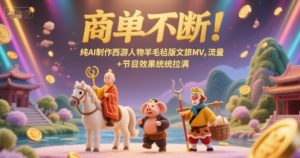 商单不断!纯AI制作西游人物羊毛毡版文旅MV,流量+节目效果统统拉满-理想项目库
