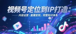 视频号定位到IP打造：账号搭建-内容运营-直播变现，完整知识体系-理想项目库