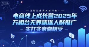 电商线上成长营2025年，万相台无界关键词推广-万相台无界精准人群推广-实打实亲囊相受-理想项目库