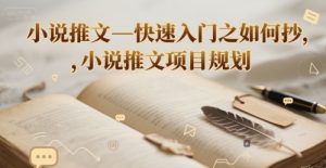 小说推文—快速入门之如何抄 ，小说推文项目规划-理想项目库