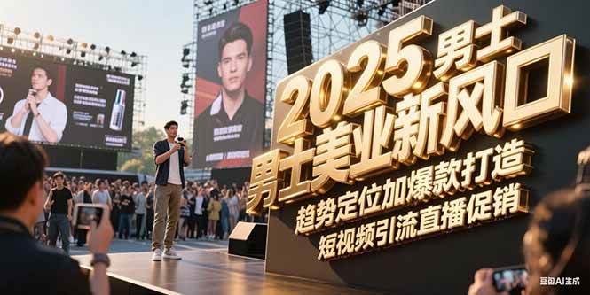 2025男士美业新风口，趋势定位加爆款打造，短视频引流直播促销-理想项目库