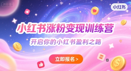 小红书涨粉变现训练营，开启你的小红书盈利之路-理想项目库