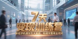 7天咨询师变现训练营，新经济机遇加五大系统，构建完整商业闭环-理想项目库