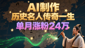 暴力起号！用AI制作历史名人传奇一生，单月涨粉24万，涨粉+变现赛道黑马来了-理想项目库