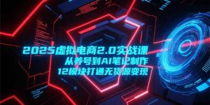 2025虚拟电商2.0实战课,从养号到AI笔记制作,12模块打通无货源变现-理想项目库