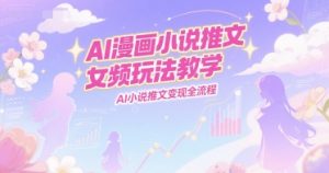 AI漫画小说推文女频玩法教学，AI小说推文变现全流程-理想项目库